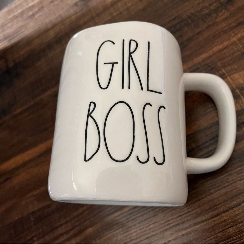 Rae Dunn Artisan Collection by Magenta GIRL BOSS White with Black Ceramic Mug